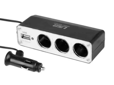 3-as szivargyújtó elosztó USB aljzattal 3-as szivargyújtó elosztó USB aljzattal