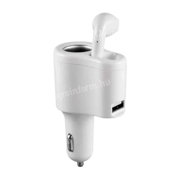 Bluetooth fülhallgató headset szivargyújtós töltővel