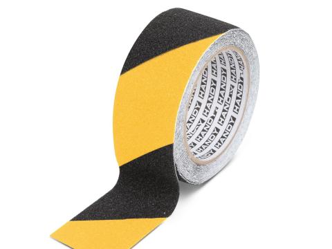 Öntapadó csúszásgátló szalag 5 m sárga fekete csíkos Öntapadó csúszásgátló szalag 5 m sárga fekete csíkos