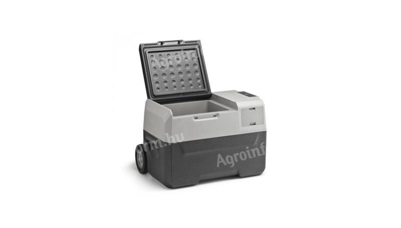 Kompresszoros autós hűtőláda 30 l, akkumulátoros, gurulós