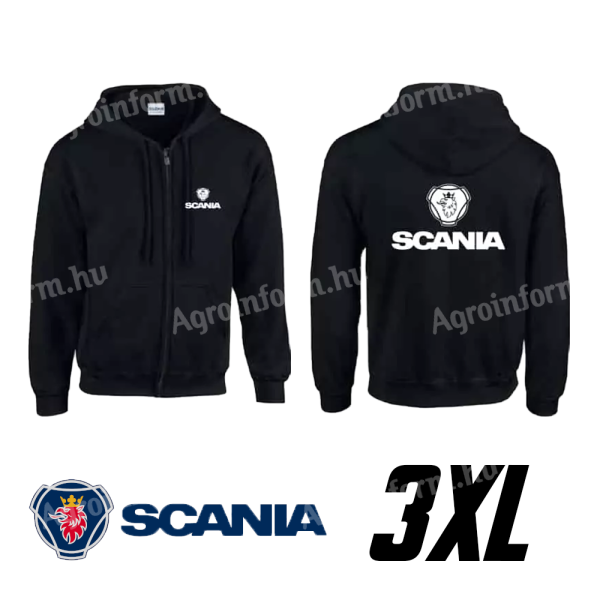 Fekete kapucnis pulóver Scania logóval