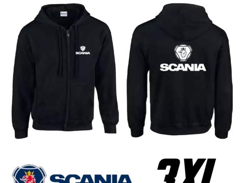 Fekete kapucnis pulóver Scania logóval