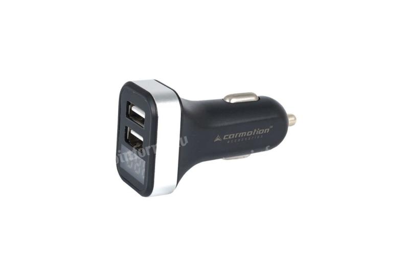 Szivargyújtós feszültségmérő és 2db USB töltő 3,1A