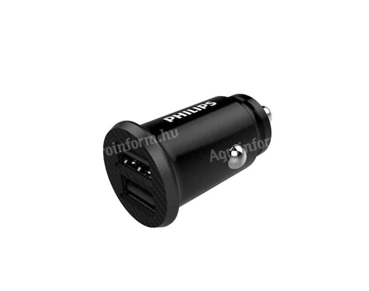 USB autós töltő dupla 12W
