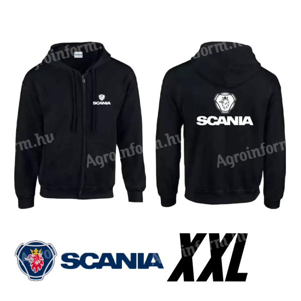 Fekete kapucnis pulóver Scania logóval