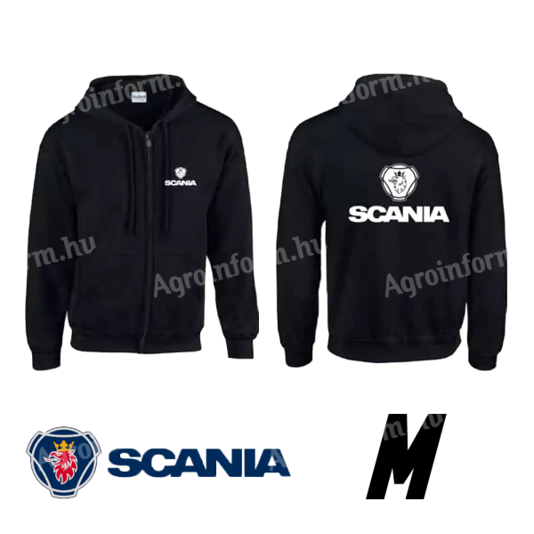 Fekete kapucnis pulóver Scania logóval