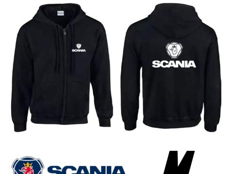 Fekete kapucnis pulóver Scania logóval