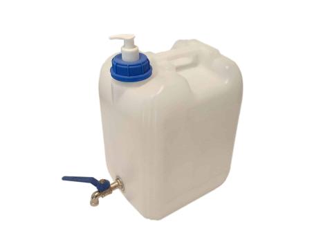 Csapos kanna fém csappal és szappanadagolóval