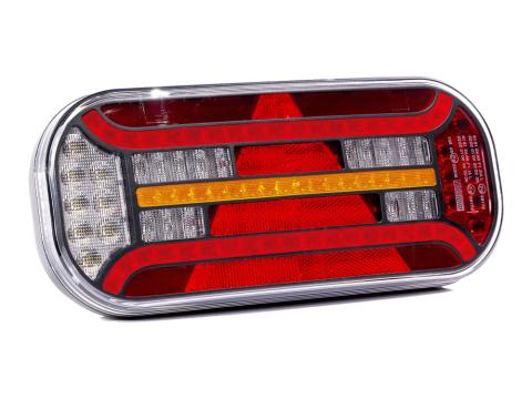 Lámpa LED 6 funkciós dinamikus indexxel háromszög prizmás 12-36V