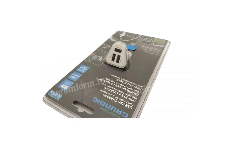 USB autós töltő – Tripla portos 4.1A
