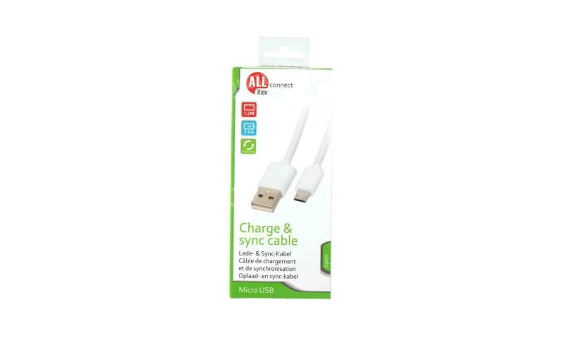 USB töltőkábel USB-A Micro USB B - 1,2m 2,1A