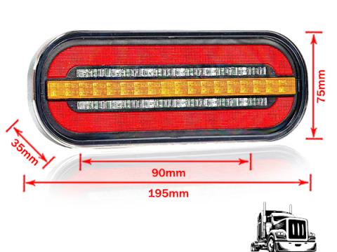 Lámpa LED 3 funkciós univerzális dinamikus indexszel nem prizmás 12/24V Lámpa LED 3 funkciós univerzális dinamikus indexszel nem prizmás 12/24V