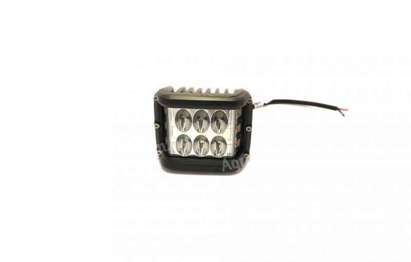 Munkalámpa LED szögletes dupla soros 24W villogó 12/24V