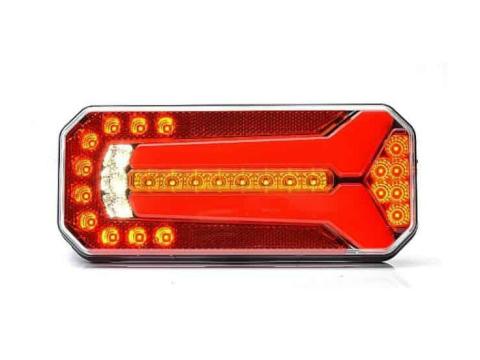 Lámpa LED 6 funkciós bal-jobb ködös, tolatós dinamikus indexxel prizmás 12/24V Lámpa LED 6 funkciós bal-jobb ködös, tolatós dinamikus indexxel prizmás 12/24V