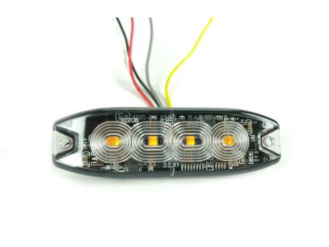 Villogó lámpa sárga kiegészítő vékony 4LED sárga 19 funkciós
