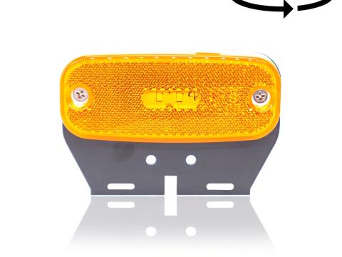 Lámpa helyzet LED lekerekített sárga tartóval 2LED 12/24V