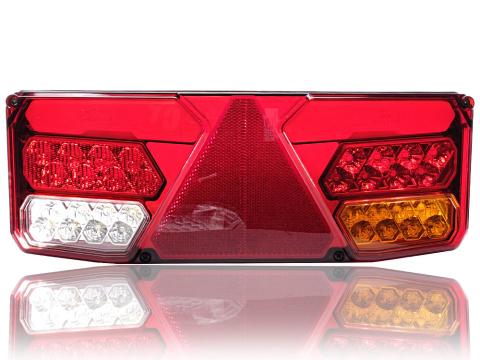 Lámpa LED 7 funkciós háromszög prizmás 12-24V