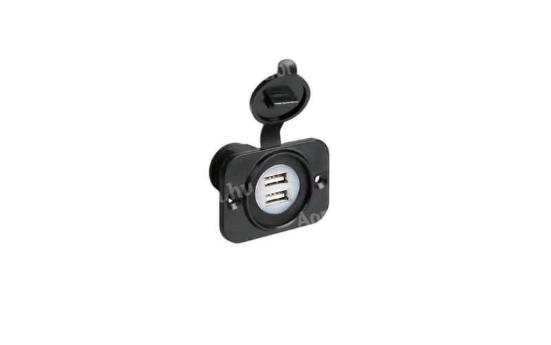 USB autós töltő beépíthető dupla