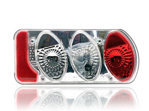 Lámpa hátsó univerzális átlátszó 5 funkciós prizmás