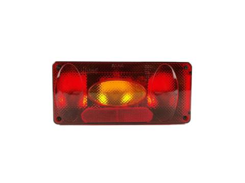 Lámpa hátsó univerzális bal 5 funkciós, ködös prizmás rendszámos ovál Lámpa hátsó univerzális bal 5 funkciós, ködös prizmás rendszámos ovál