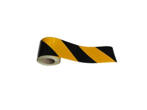 Fényvisszaverő szalag 10 cm sárga-fekete csíkos Fényvisszaverő szalag 10 cm sárga-fekete csíkos