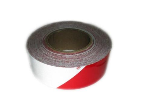 Fényvisszaverő szalag méretre piros-/fehér