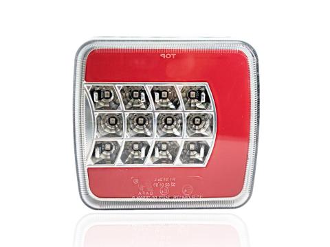 Lámpa LED 4 funkciós áttetsző nem prizmás 12/24V