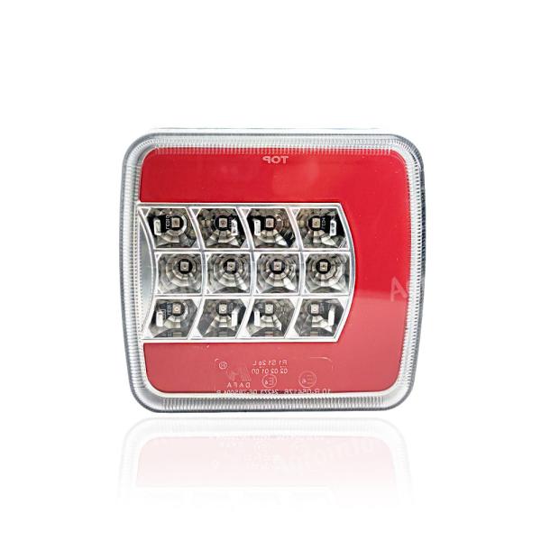 Lámpa LED 4 funkciós áttetsző nem prizmás 12/24V