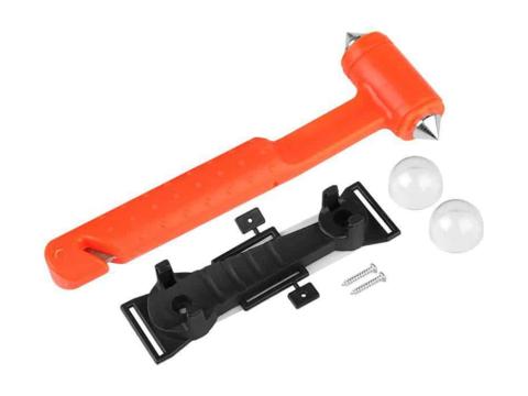 Üvegtörő biztonsági kalapács övvágóval