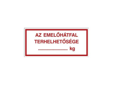 Matrica Az emelőhátfal terhelhetősége