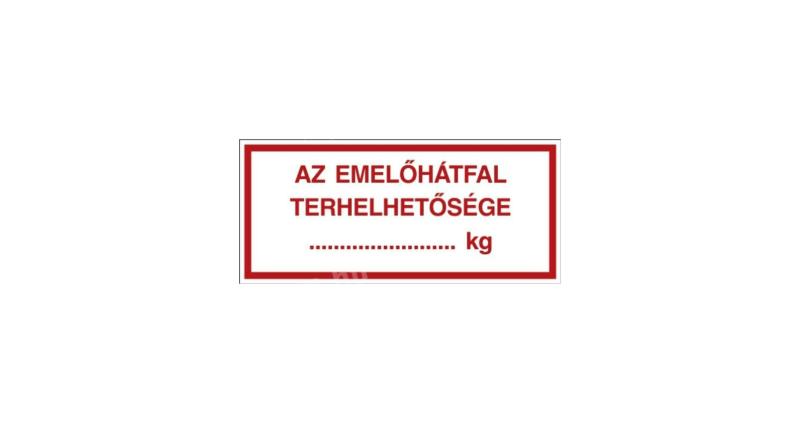 Matrica Az emelőhátfal terhelhetősége