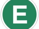 Matrica E EUR4 zöld körben fehér E
