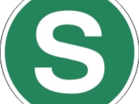 Matrica S kicsi (zöld kör) 13cm