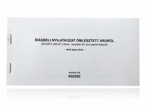 Nyomtatvány ömlesztett áru