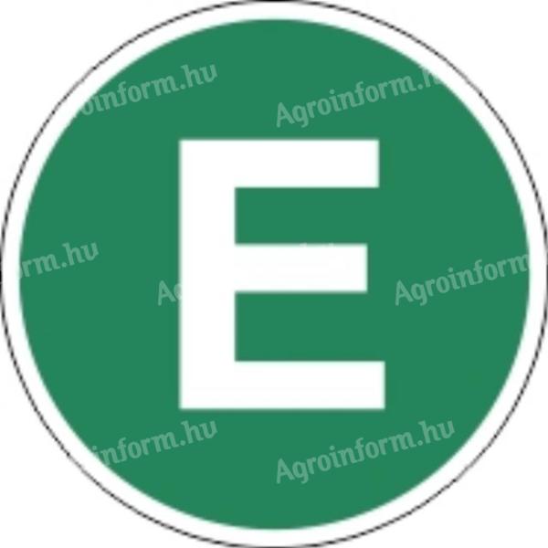 Matrica E EUR4 zöld körben fehér E