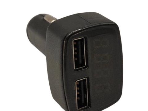 Voltmérő szivargyújtós 2xUSB töltő 3,1A