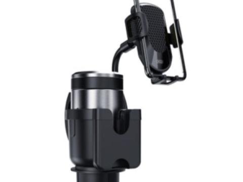 Autós telefontartó pohártartóval fekete C140 Autós telefontartó pohártartóval fekete C140