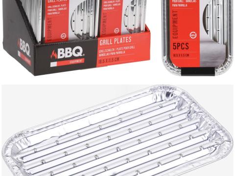 Grilltálca alumínium szett sütéshez lapos 5db