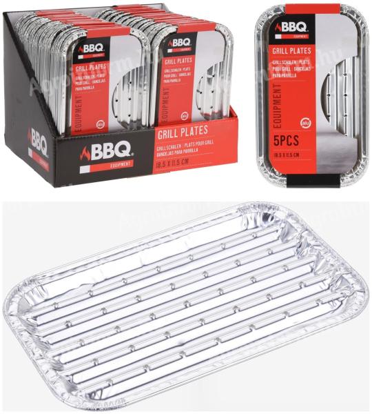 Grilltálca alumínium szett sütéshez lapos 5db