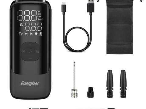 Mini kompresszor power bank, zseblámpa funkcióval