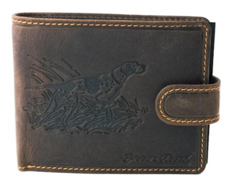 Bőr pénztárca vadászos barna