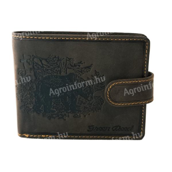 Bőr pénztárca vadászos barna
