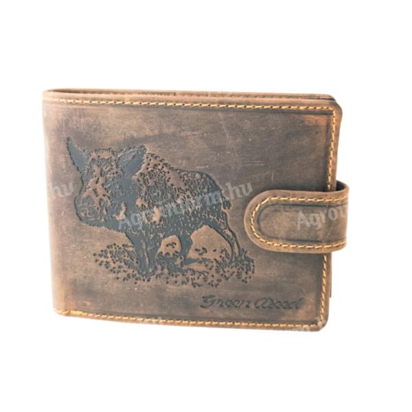 Bőr pénztárca vadászos barna
