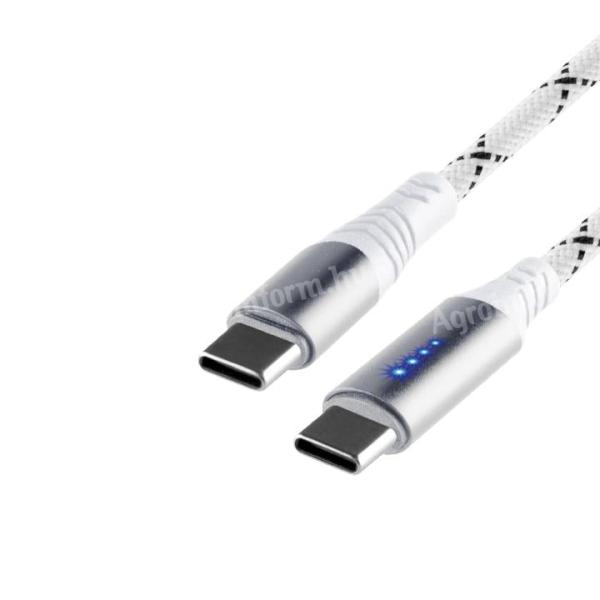 Usb c töltőkábel gyorstöltéssel és led kijelzővel 100W 2m