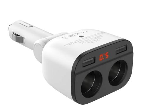 Autós töltő kettős USB és dupla szivargyújtó aljazat 3.1A Autós töltő kettős USB és dupla szivargyújtó aljazat 3.1A