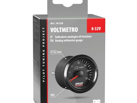 Voltmérő műszer analóg fekete 9–32 V Voltmérő műszer analóg fekete 9–32 V