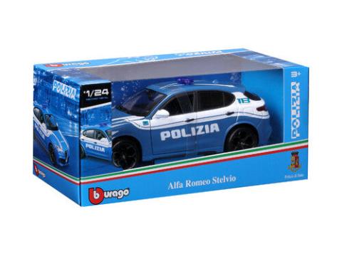 Játékautó 1:24 Rendőrautó Modell   Alfa Romeo Giulia / Stelvio | Burago