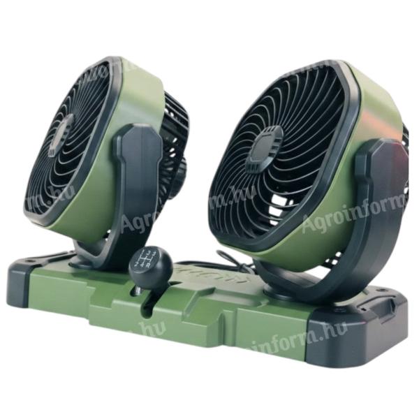 Usb ventilátor autó sebváltós dupla ventilátorfejjel 10 cm