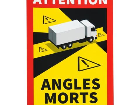 ANGLES MORTS kamion holttér figyelmeztető matrica 25×17cm 1 db