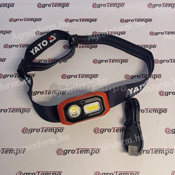 YT-08592 YATO akkus LED fejlámpa 480 lumen mozgásérzékelős